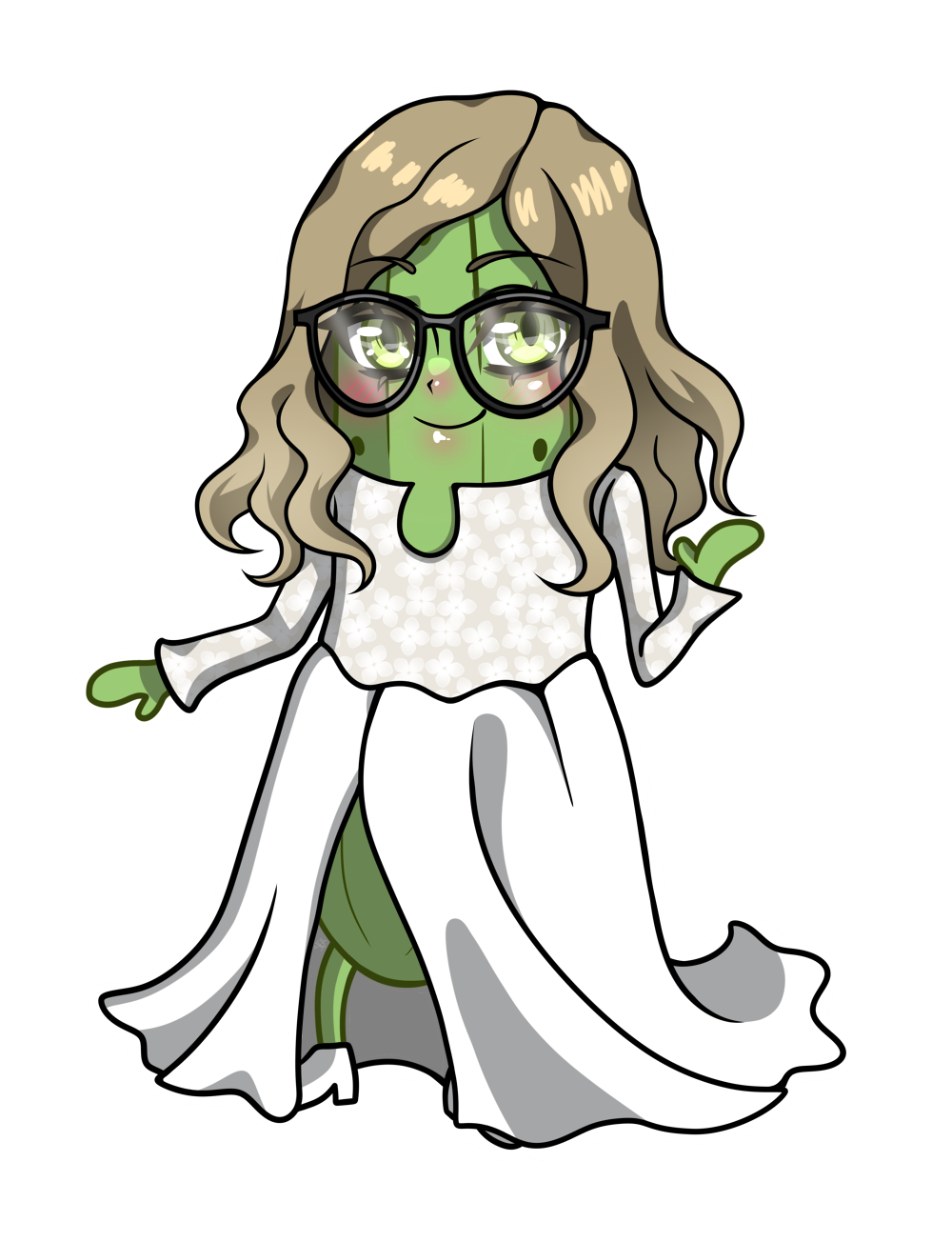♢ commission for Krümel - price €175 (2 chibi cucumbers) ♢