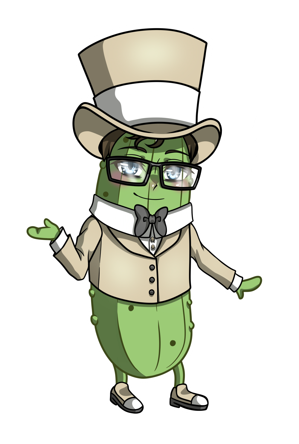 ♢ commission for Krümel - price €175 (2 chibi cucumbers) ♢